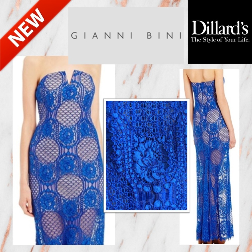 NWT Royal Blue Lace Gown/Maxi Dress!